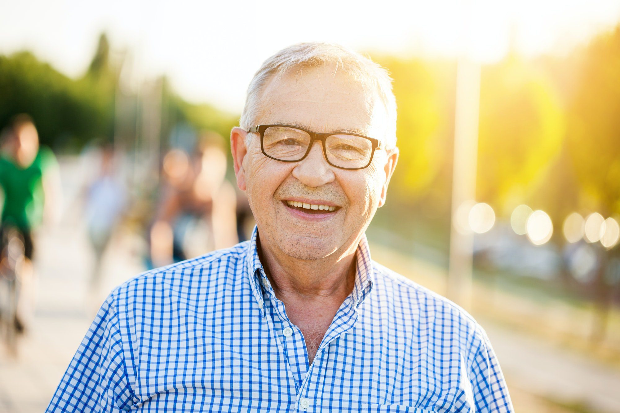 Happy senior knowing he has reached the age of full retirement.