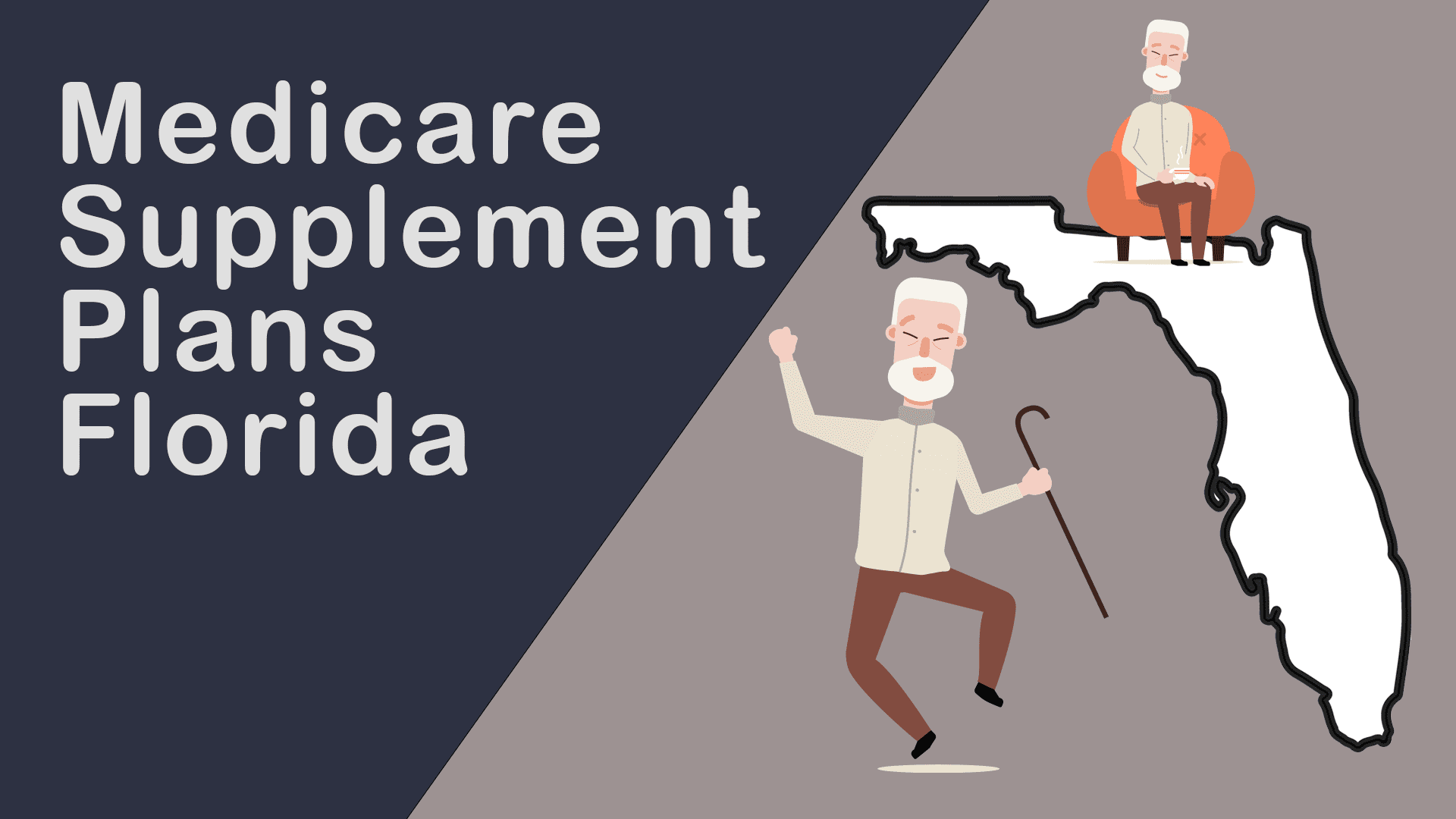 Senior character excited bout the Medicare Supplement Plans in Florida