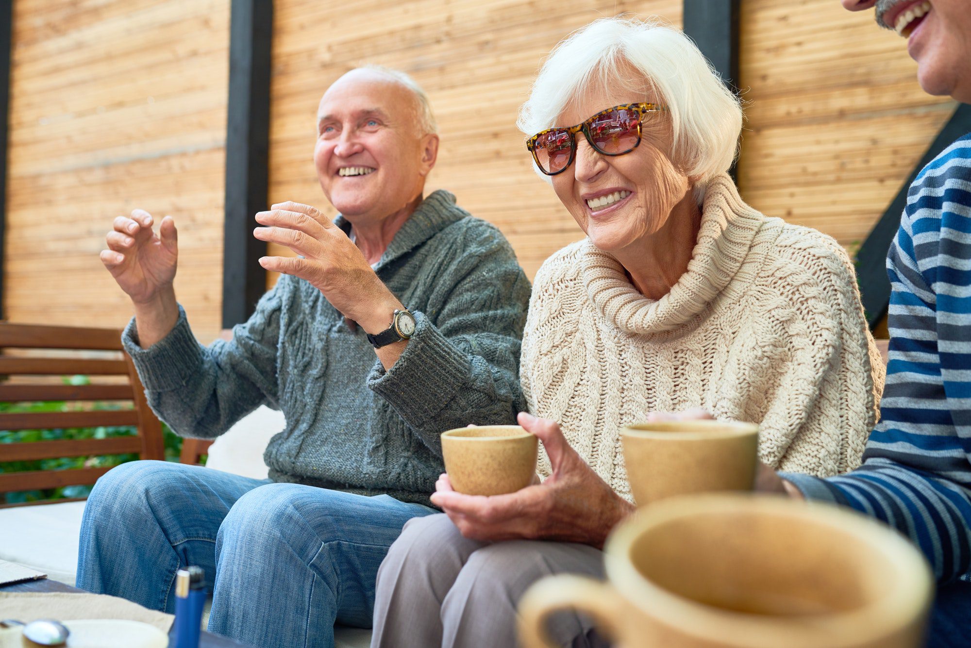 Gathering of Best Friends going over the best Medicare Supplement Plans in 2022.