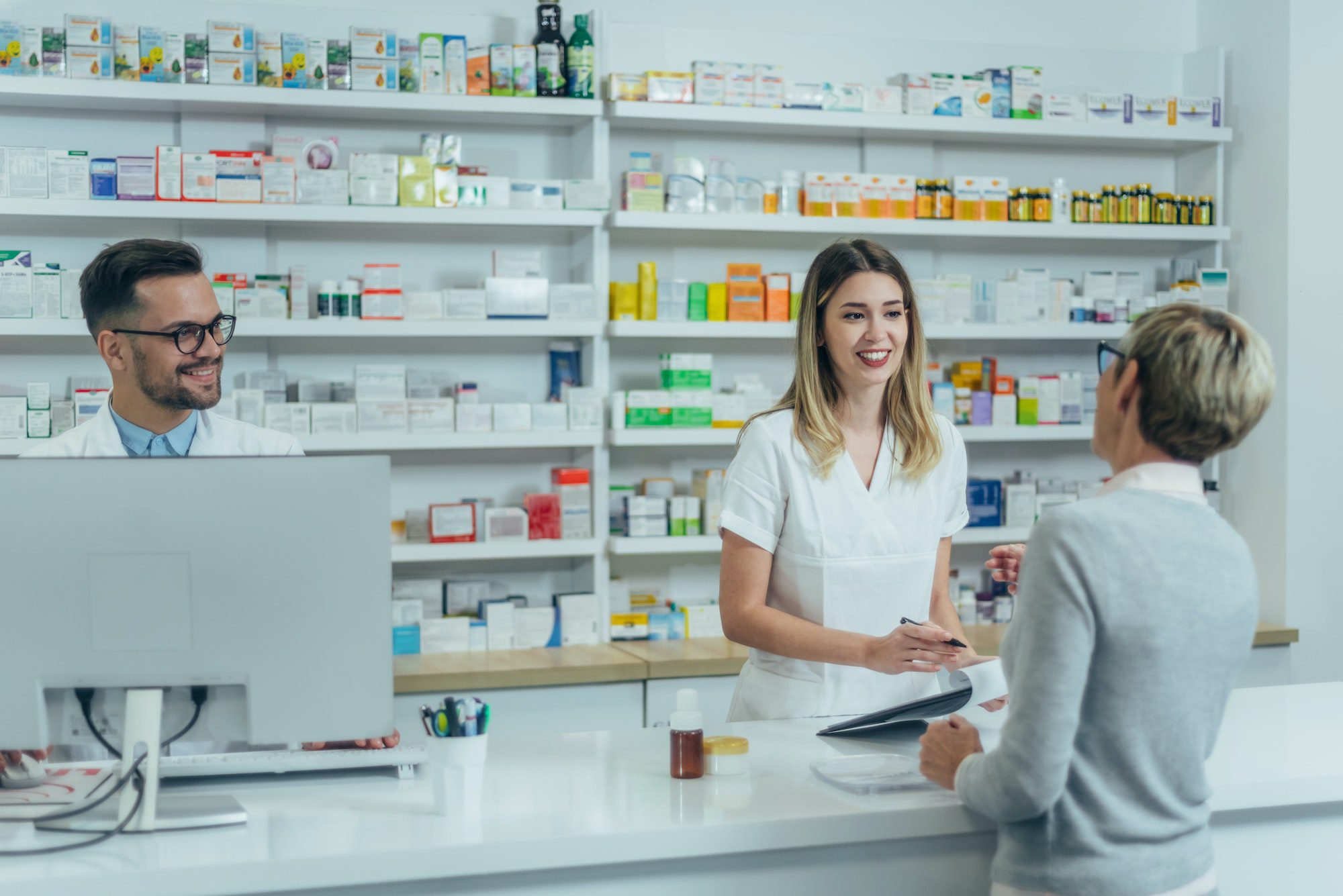 Senior female saving money on prescriptions